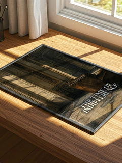 The Time of Indifference watercolour book poster framed on wall – literary fiction wall art