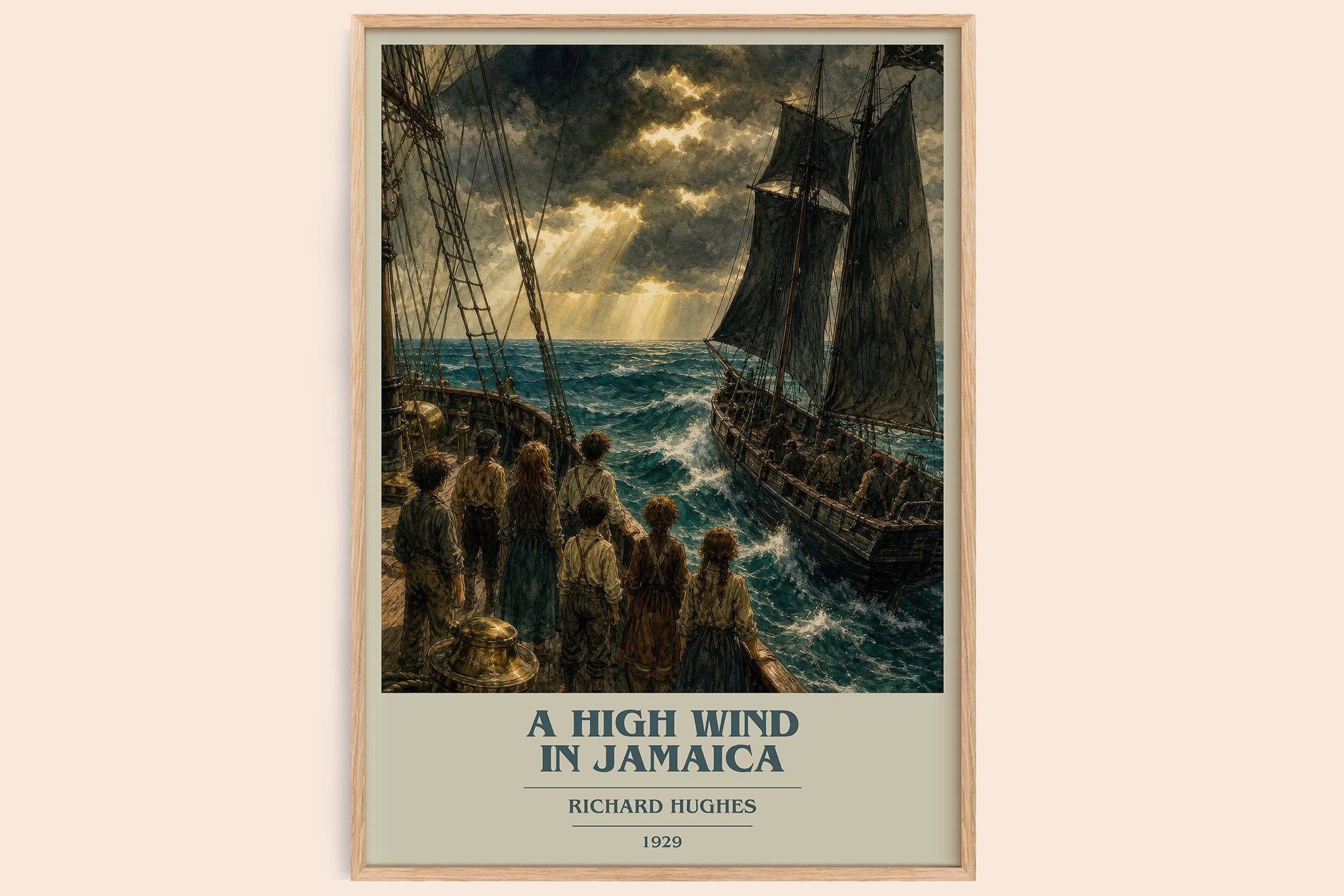 A High Wind in Jamaica Book Cover Poster by Richard Hughes