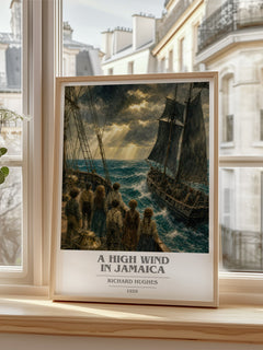 A High Wind in Jamaica book cover poster colour and style options – Richard Hughes book art