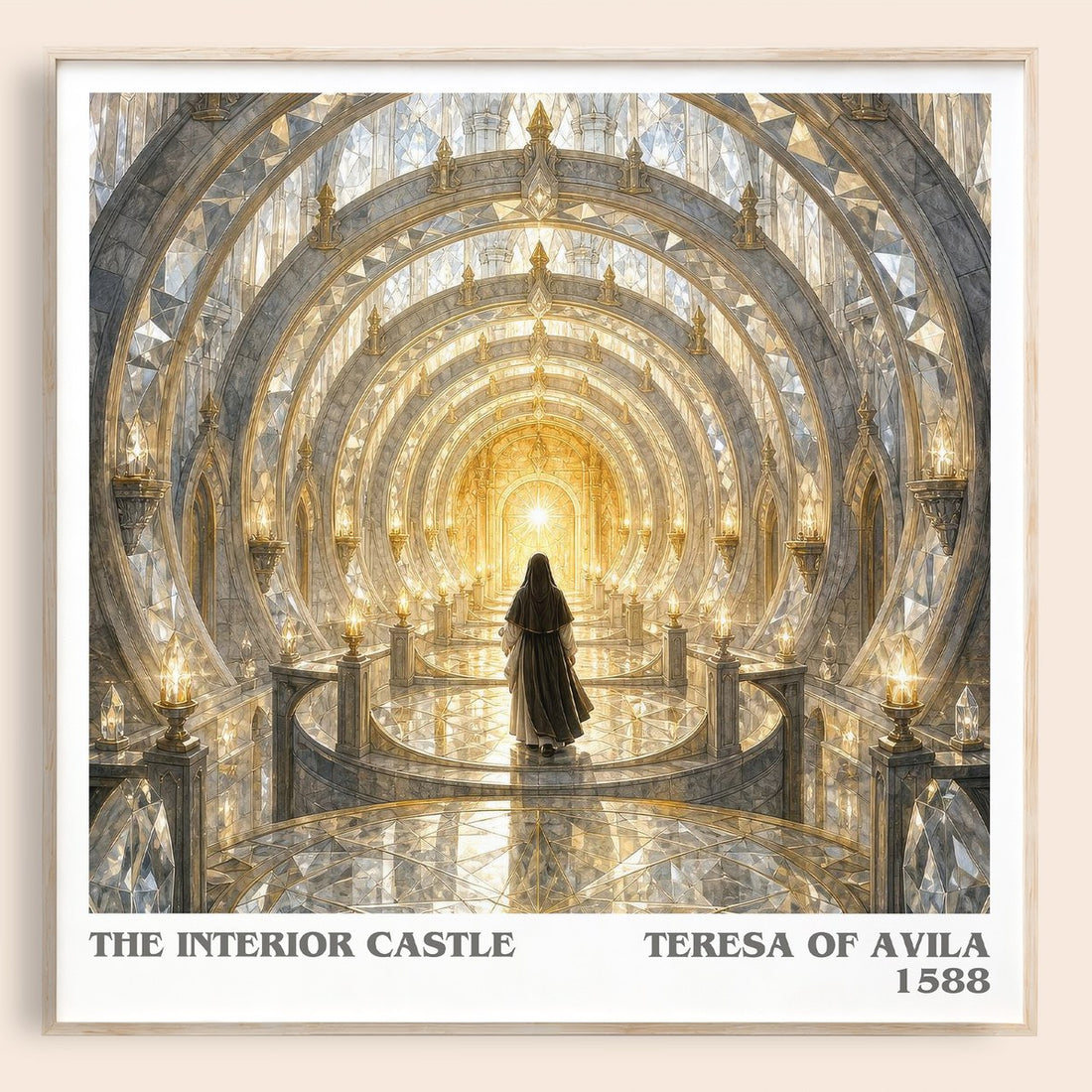 The Interior Castle literary book poster by Teresa of Avila – framed literary art print
