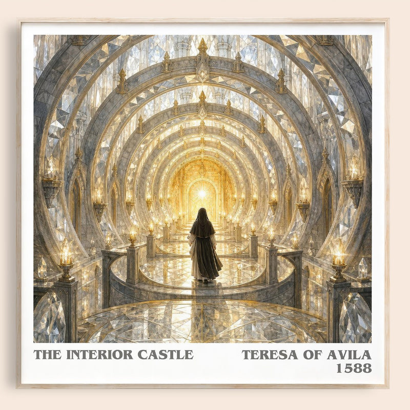 The Interior Castle literary book poster by Teresa of Avila – framed literary art print