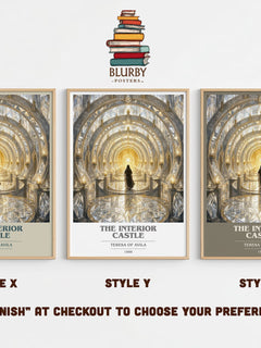 The Interior Castle book cover print in frame leaning in hallway – non fiction wall art