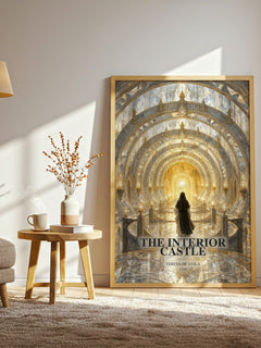 The Interior Castle watercolour print in frame leaning in hallway – non fiction wall art