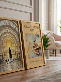 The Interior Castle watercolour print framed by window – literary home decor