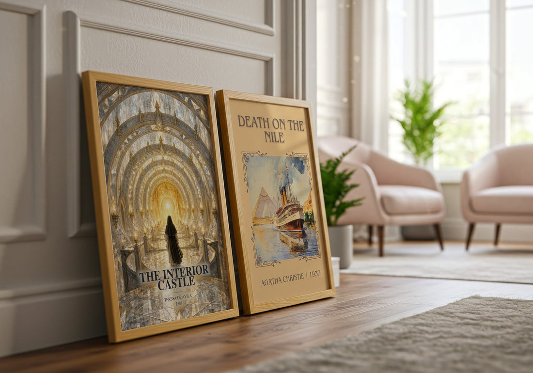 The Interior Castle watercolour print framed by window – literary home decor