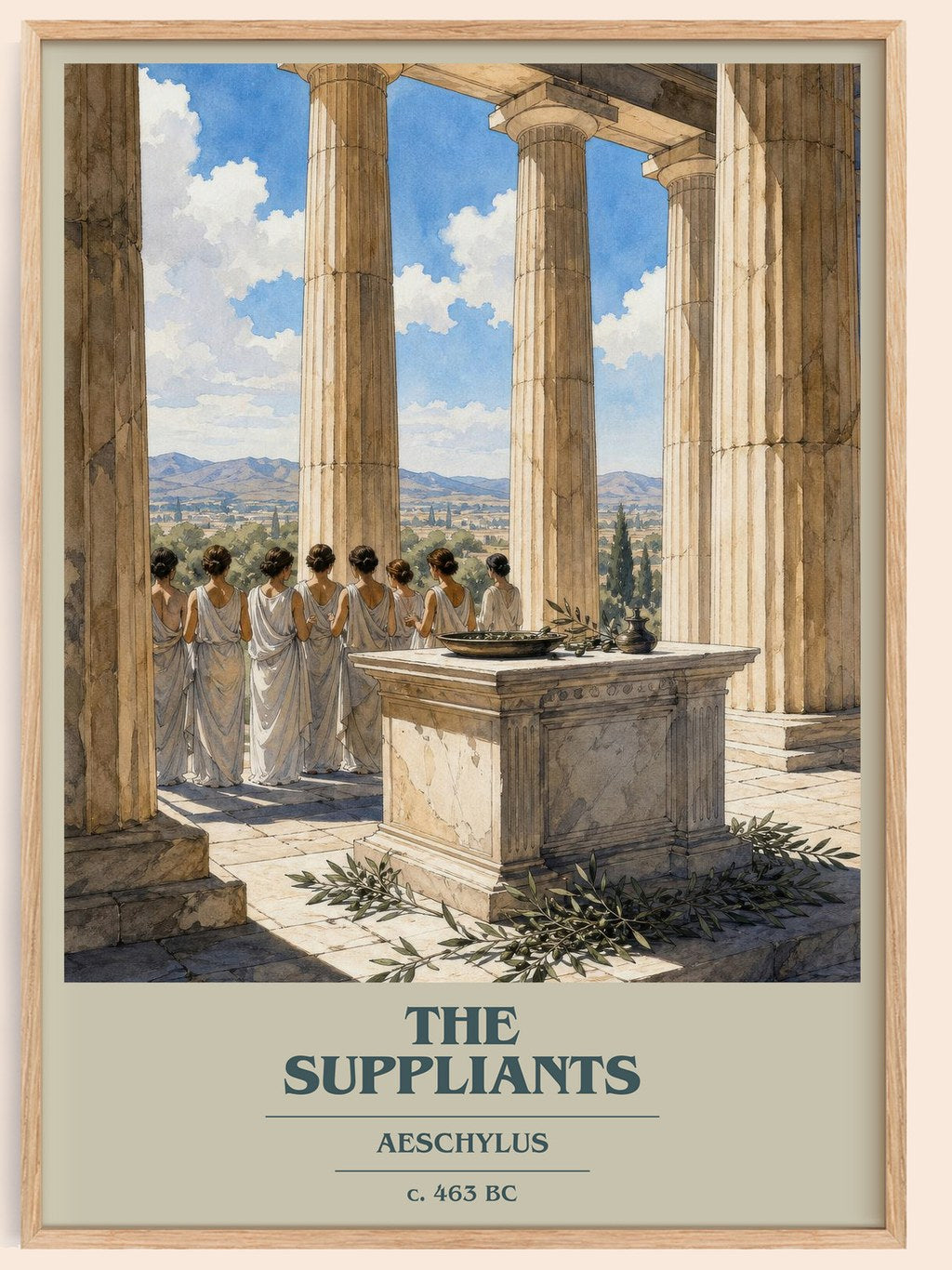 The Suppliants book cover book poster by Aeschylus – framed literary art print