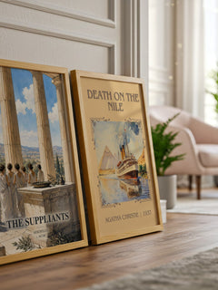 The Suppliants watercolour print framed by window – literary home decor