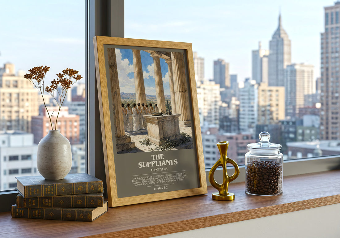 The Suppliants bookish poster colour and style options – Aeschylus book art
