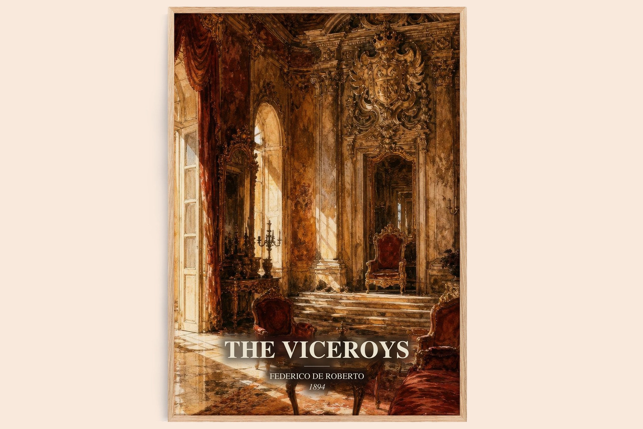 The Viceroys Book Watercolour Illustration by Federico De Roberto