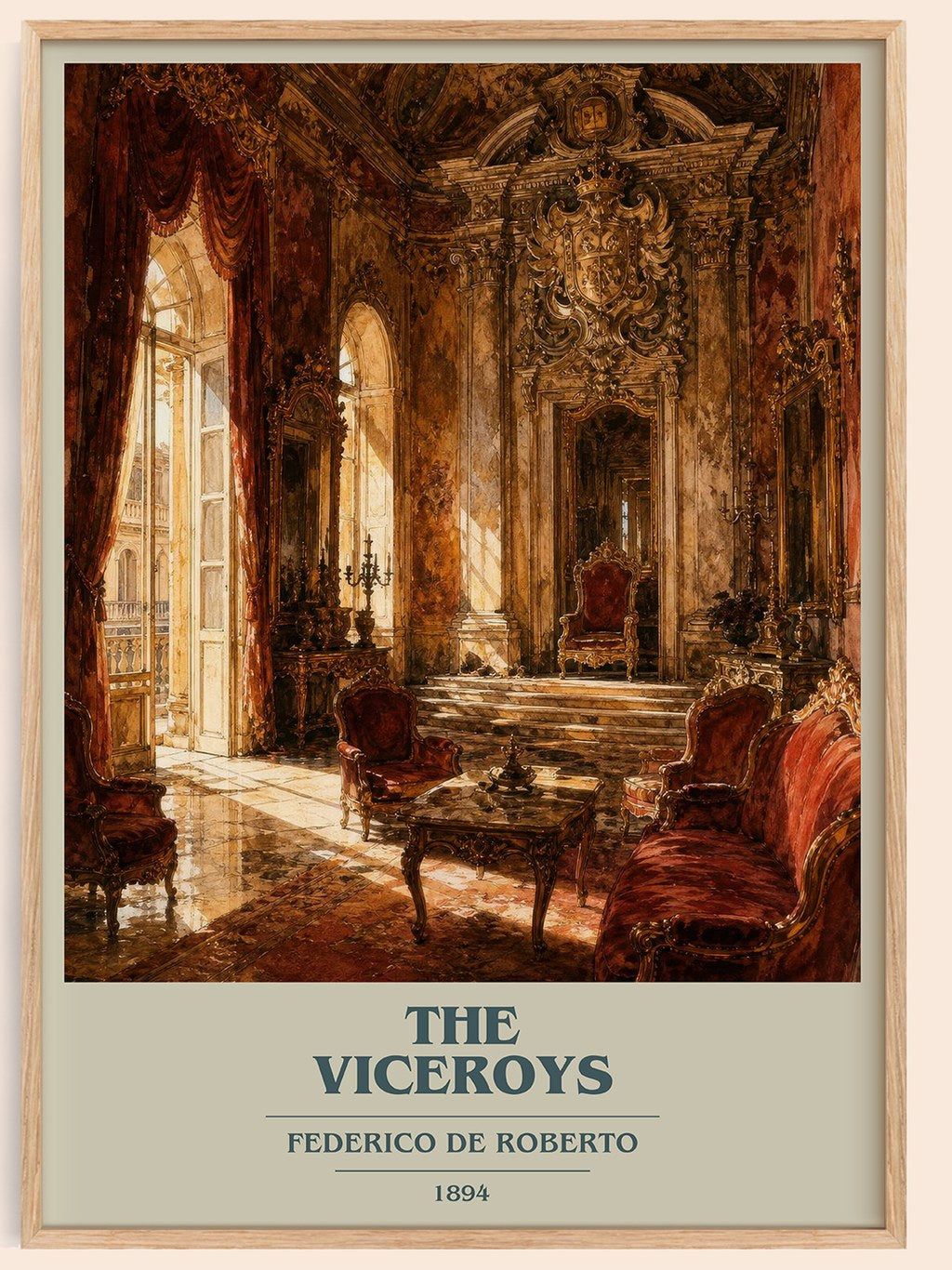 The Viceroys book cover book poster by Federico De Roberto – framed literary art print