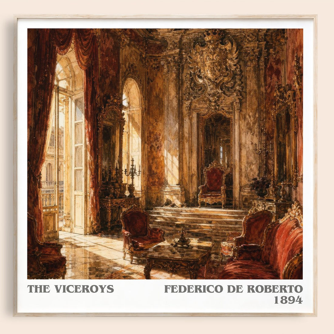 The Viceroys literary book poster by Federico De Roberto – framed literary art print