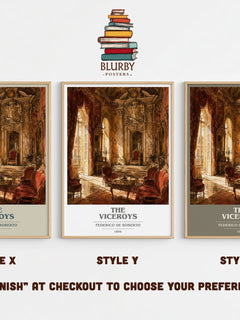 The Viceroys book cover print in frame leaning in hallway – historical fiction wall art