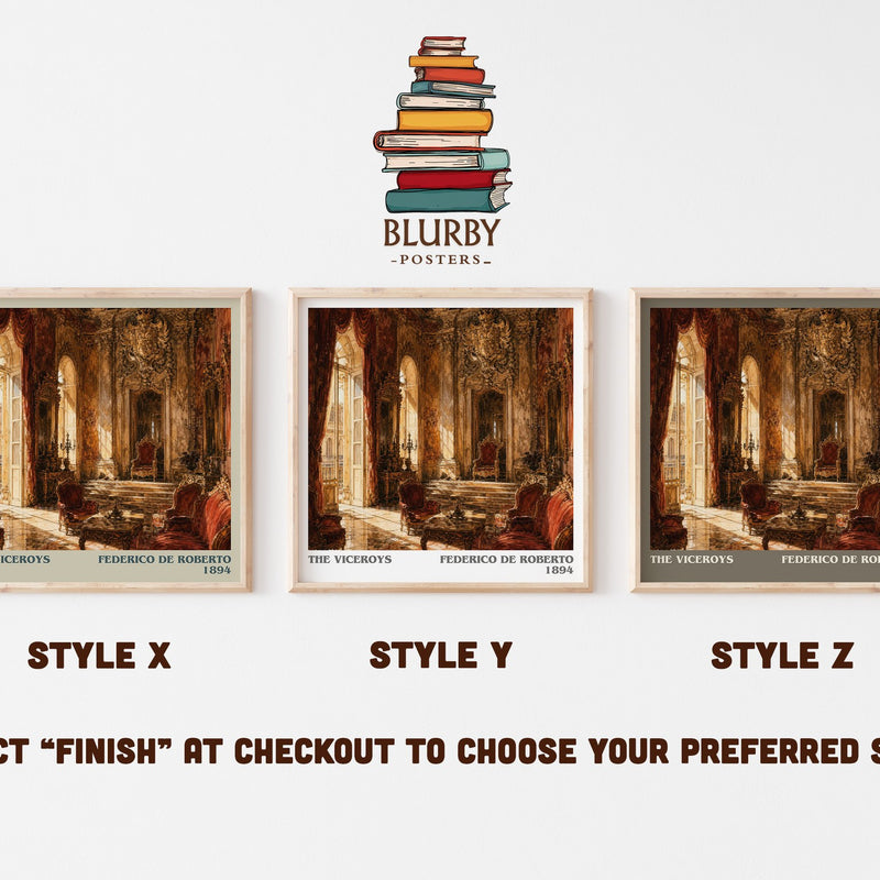 The Viceroys literary print in frame leaning in hallway – historical fiction wall art