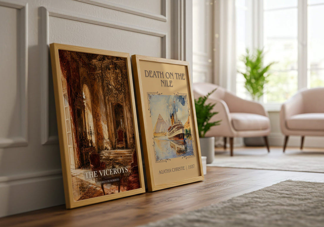 The Viceroys watercolour print framed by window – literary home decor