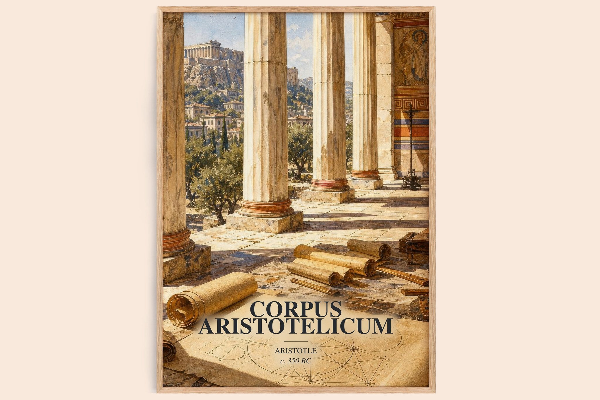 Corpus Aristotelicum Book Watercolour Illustration by Aristotle