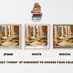 Corpus Aristotelicum literary print framed by window – Stone, White and Mocha square prints side by side – choose your colour
