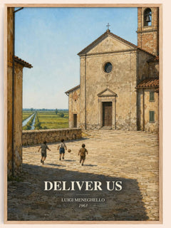 Deliver Us watercolour book poster by Luigi Meneghello – framed literary art print