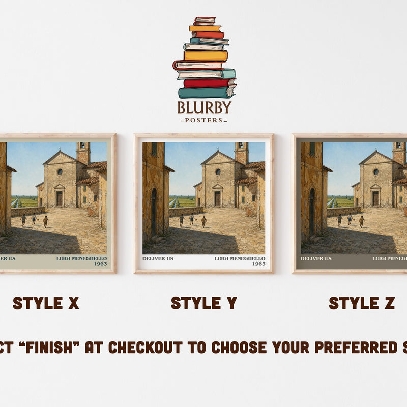 Deliver Us literary print in frame leaning in hallway – memoir wall art