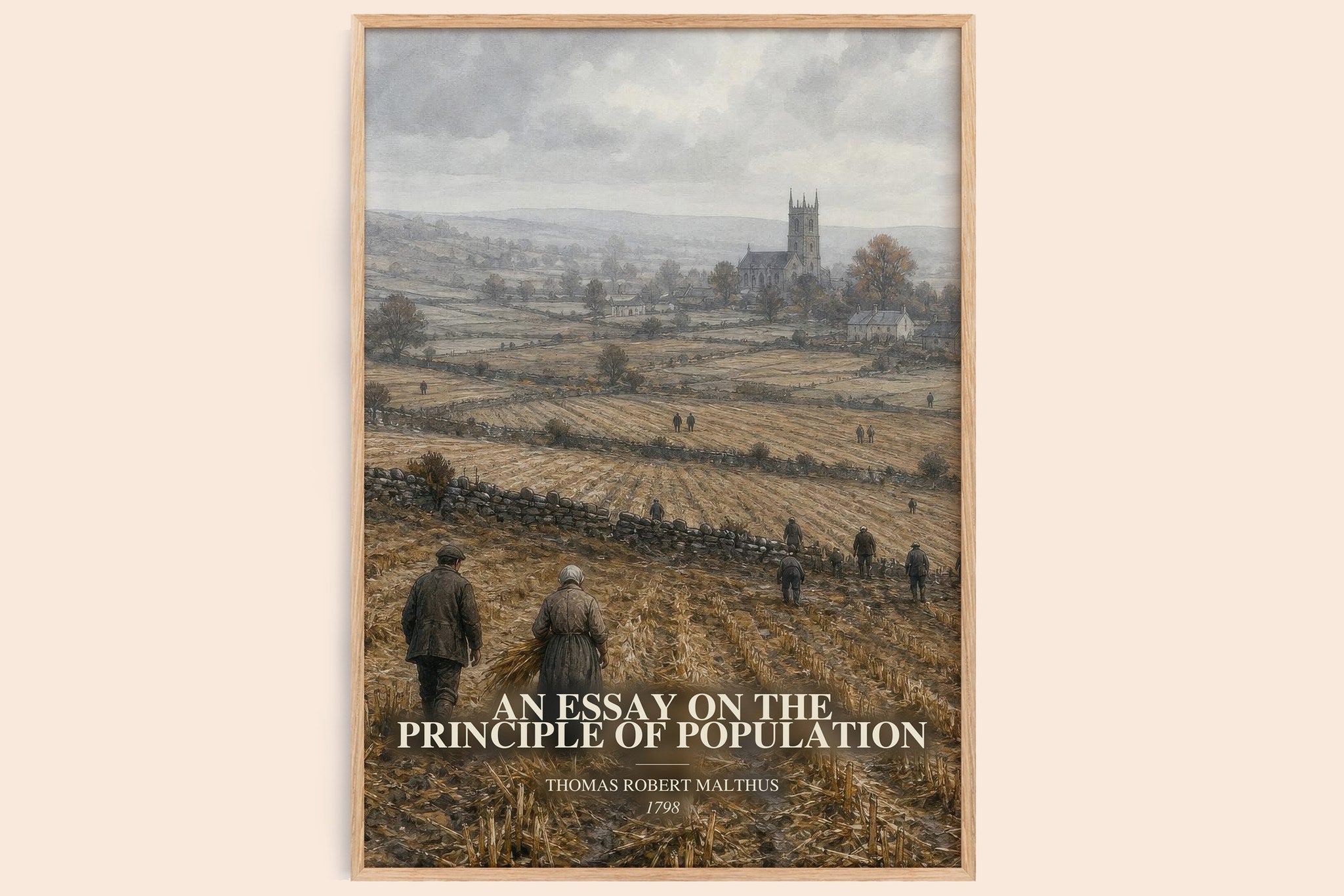 An Essay on the Principle of Population Book Watercolour Illustration by Thomas Robert Malthus