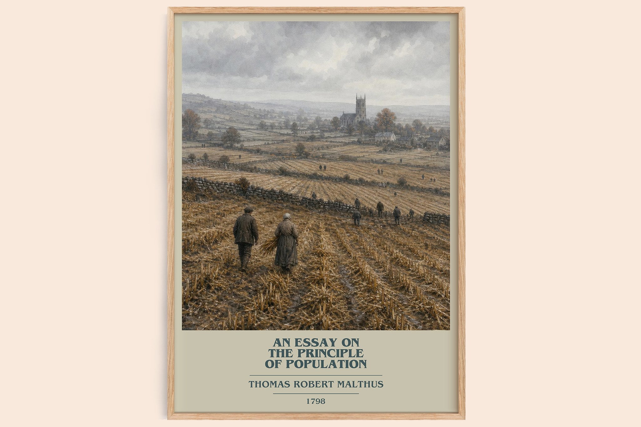 Essay on the Principle of Population Book Cover Poster by T. Malthus