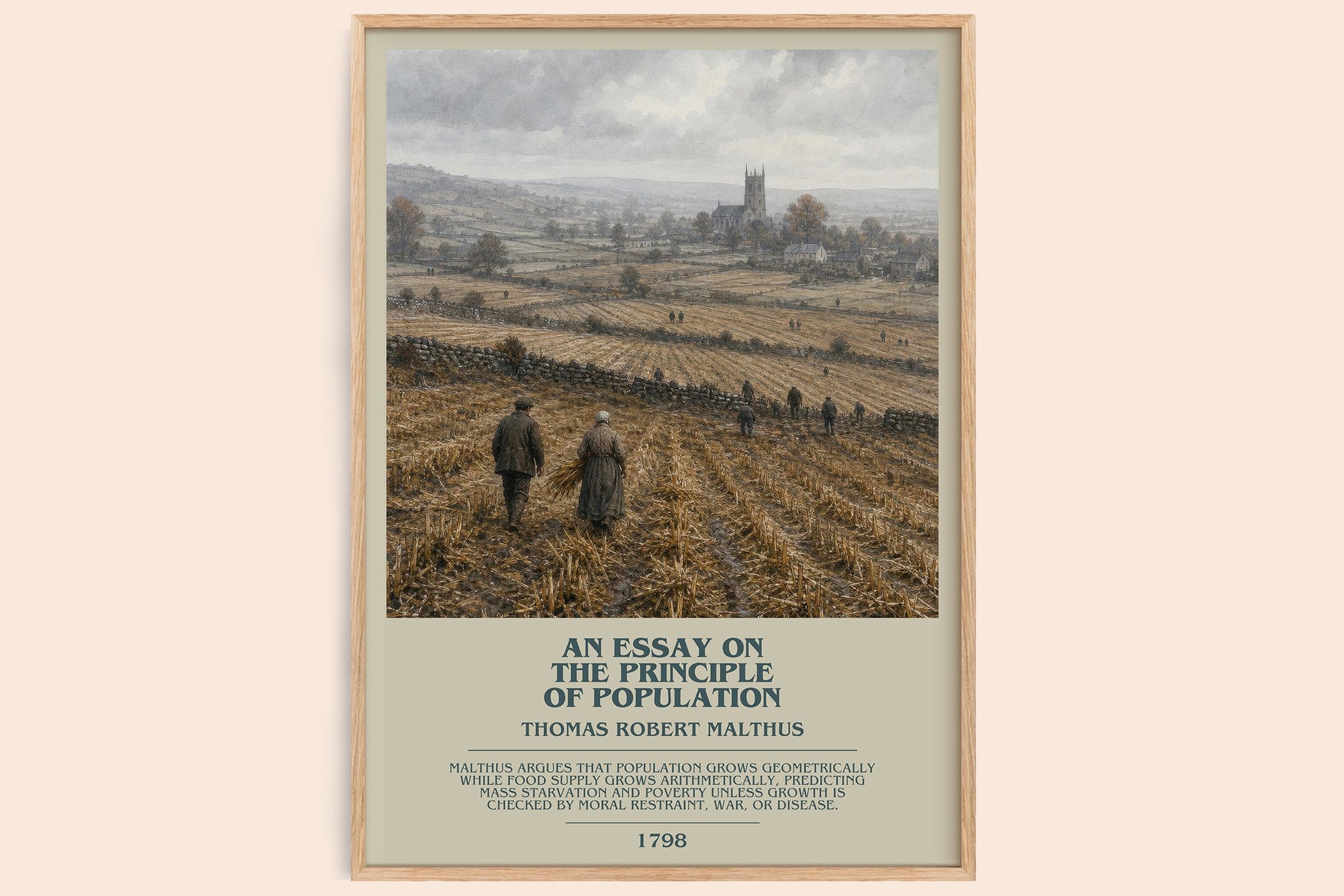 Essay on the Principle of Population Bookish Wall Art by T. Malthus