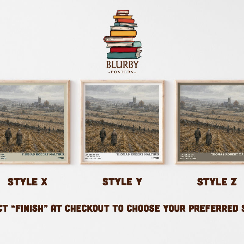 An Essay on the Principle of Population literary print in frame leaning in hallway – non fiction wall art