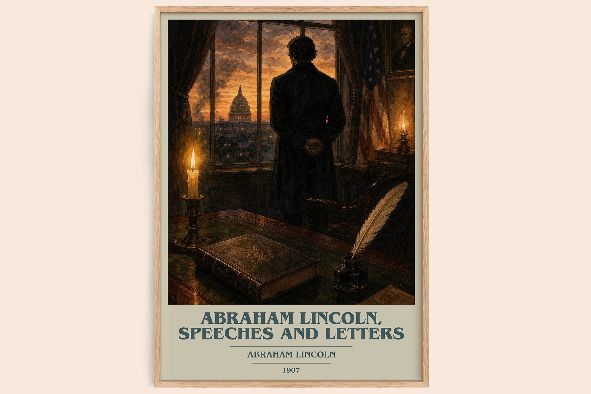 Abraham Lincoln, Speeches And Letters Book Cover Poster by A. Lincoln