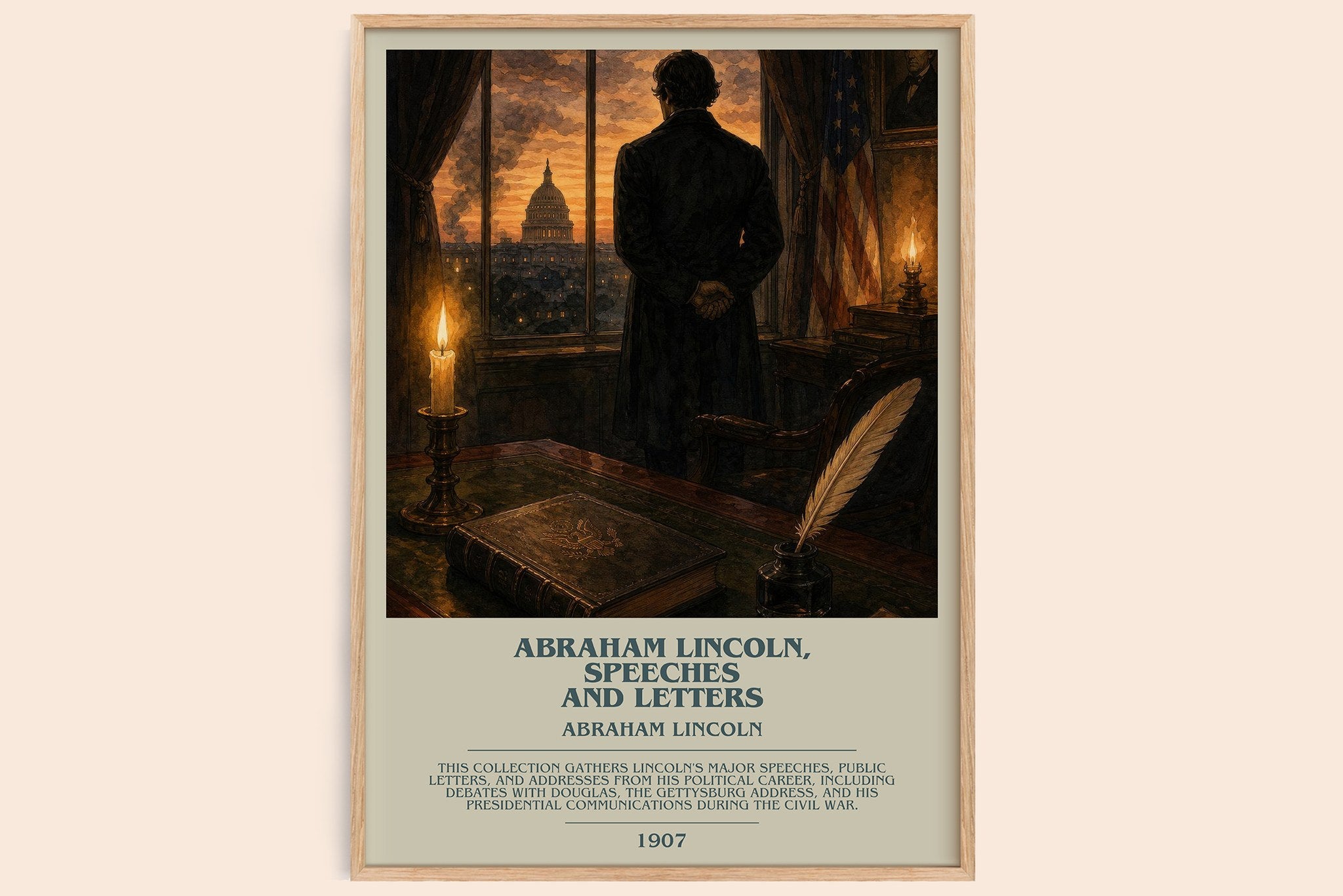 Abraham Lincoln, Speeches And Letters Bookish Wall Art by A. Lincoln