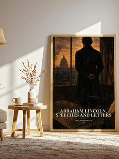 Abraham Lincoln, Speeches And Letters watercolour print in frame leaning in hallway – non fiction wall art
