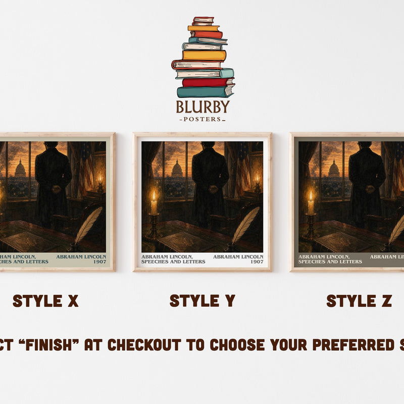 Abraham Lincoln, Speeches And Letters literary print in frame leaning in hallway – non fiction wall art