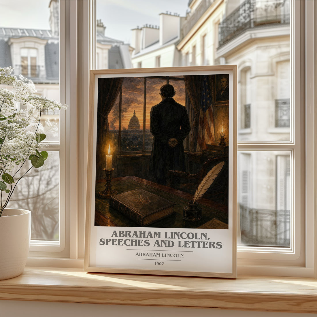 Abraham Lincoln, Speeches And Letters book cover poster colour and style options – Abraham Lincoln book art