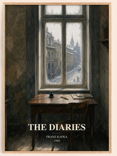 The Diaries watercolour book poster by Franz Kafka – framed literary art print