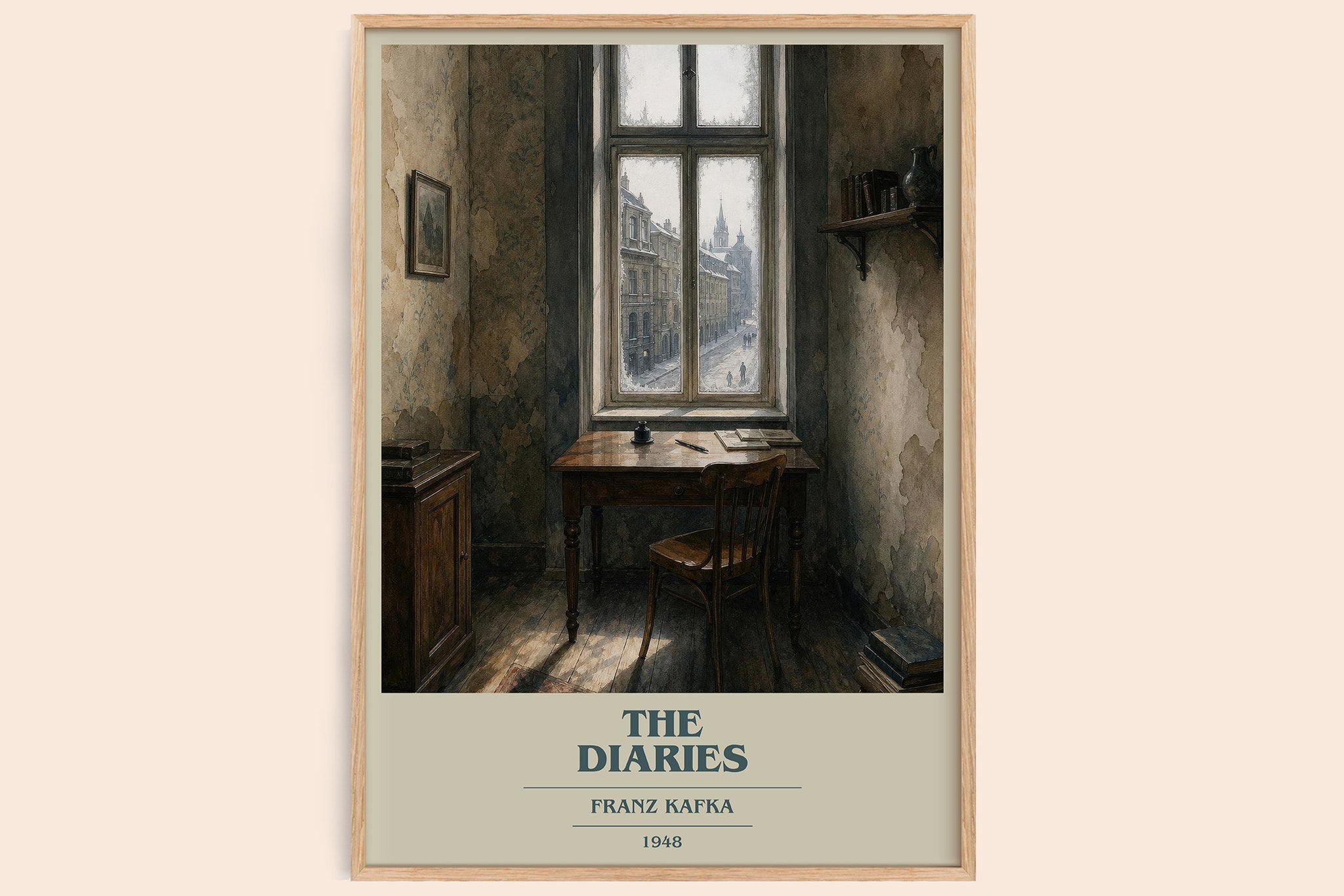 The Diaries Book Cover Poster by Franz Kafka
