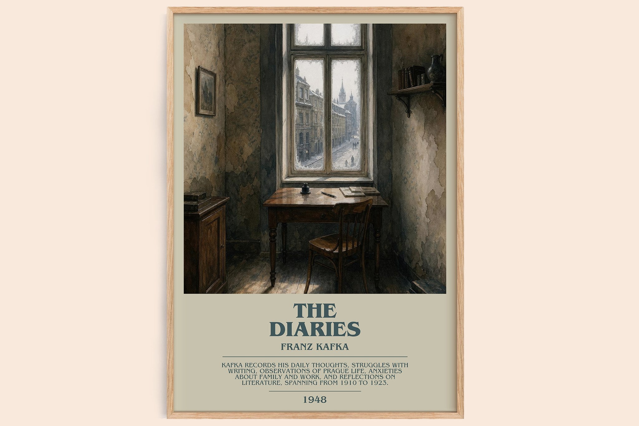 The Diaries Bookish Wall Art by Franz Kafka