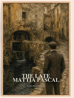 The Late Mattia Pascal watercolour book poster by Luigi Pirandello – framed literary art print