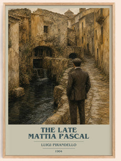 The Late Mattia Pascal Book Cover Poster by Luigi Pirandello – framed poster