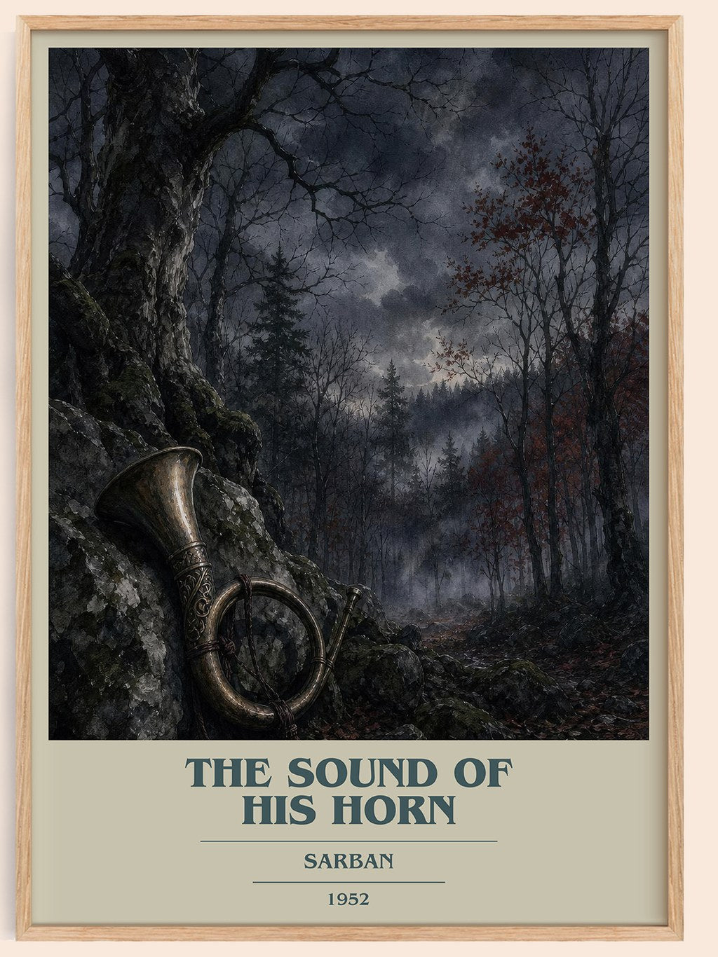 The Sound Of His Horn book cover book poster by Sarban – framed literary art print