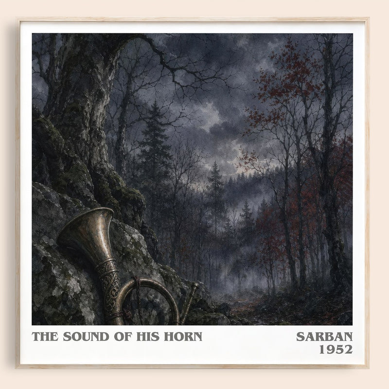 The Sound Of His Horn literary book poster by Sarban – framed literary art print