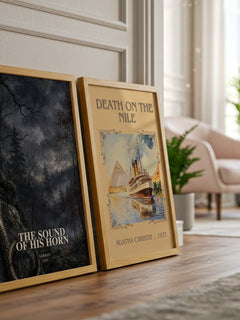 The Sound Of His Horn watercolour print framed by window – literary home decor