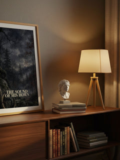 The Sound Of His Horn watercolour print on bookshelf – Sarban fan gift