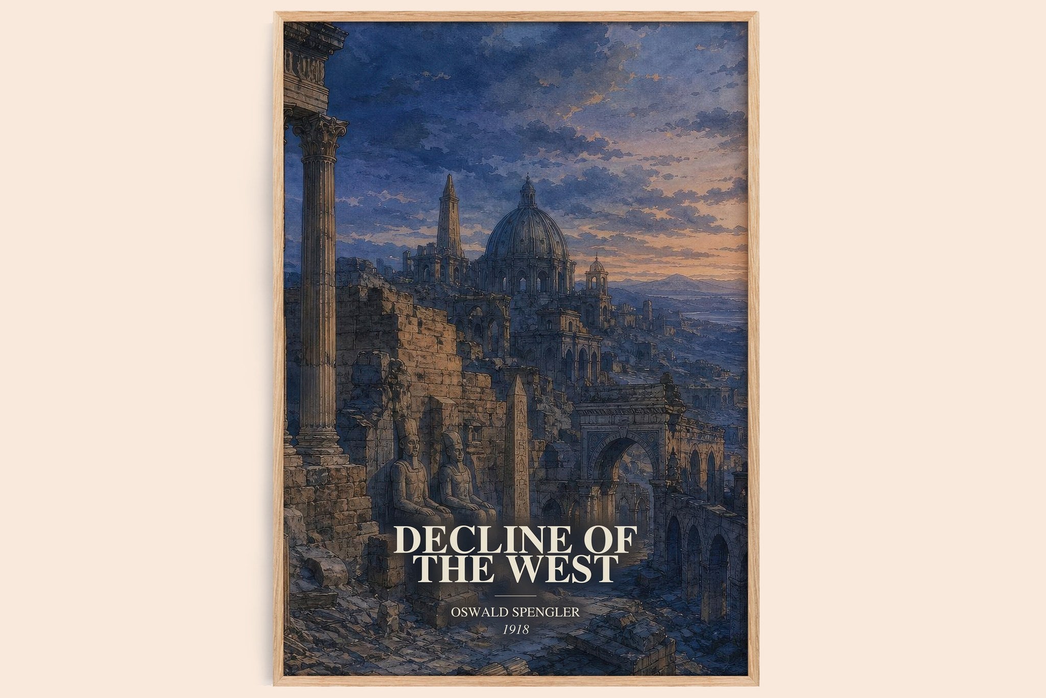 Decline of the West Book Watercolour Illustration by Oswald Spengler