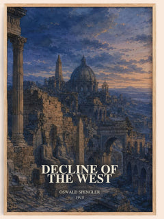 Decline of the West watercolour book poster by Oswald Spengler – framed literary art print