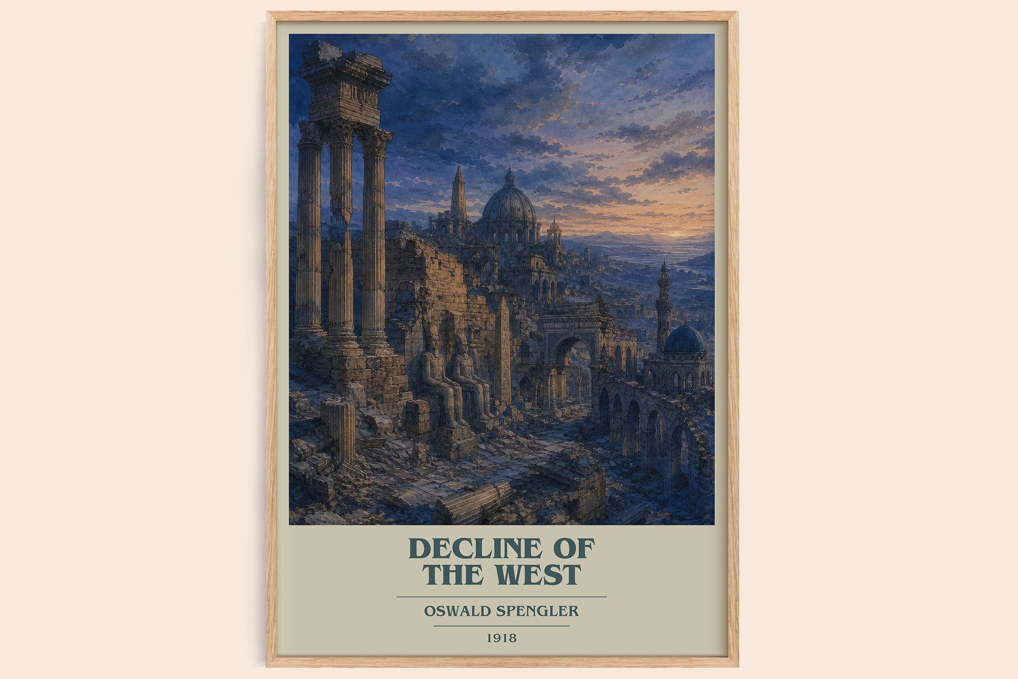 Decline of the West Book Cover Poster by Oswald Spengler