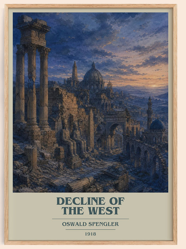 Decline of the West book cover book poster by Oswald Spengler – framed literary art print