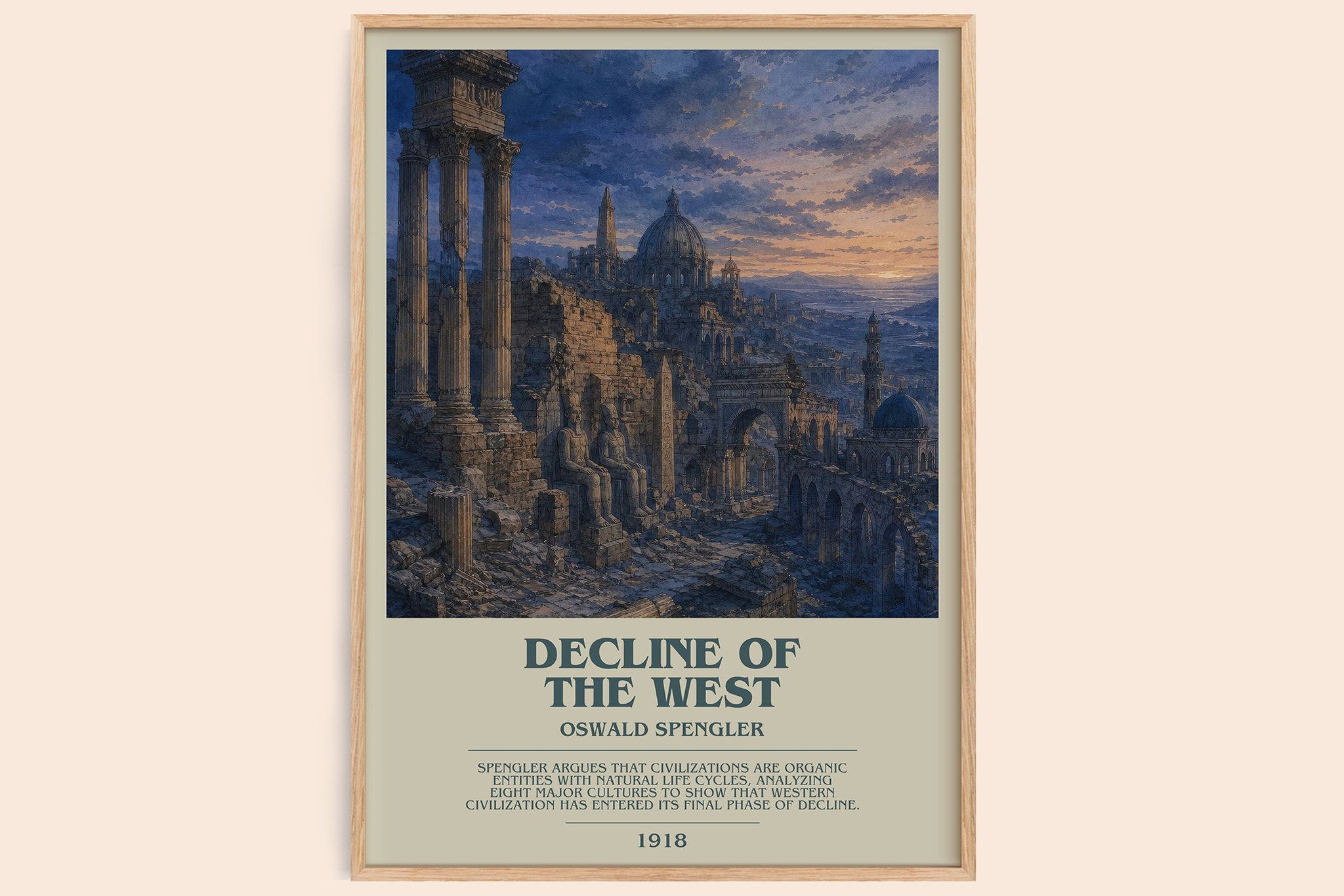 Decline of the West Bookish Wall Art by Oswald Spengler