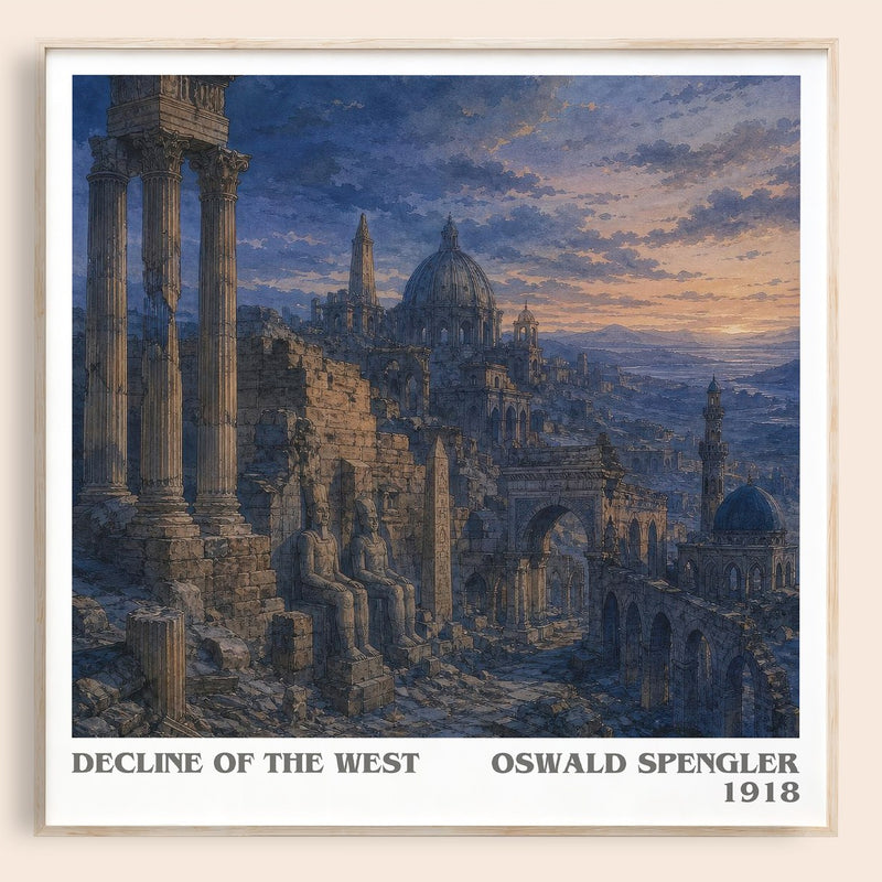 Decline of the West literary book poster by Oswald Spengler – framed literary art print