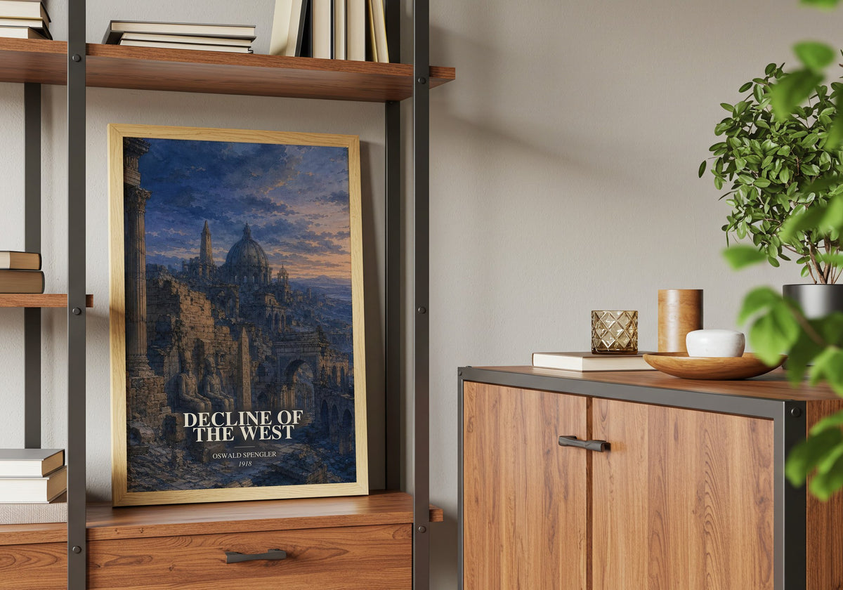 Decline of the West book watercolour illustration paper finish options – matte satin gloss