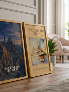 Decline of the West watercolour print framed by window – literary home decor