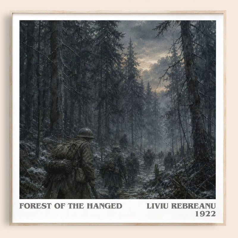 Forest of the Hanged literary book poster by Liviu Rebreanu – framed literary art print