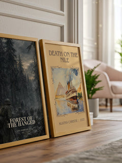 Forest of the Hanged watercolour print framed by window – literary home decor
